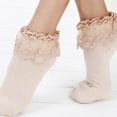 thumbnail image 6 of FADAACAI 1 Pair Women Ankle Socks Lace Ruffle Frilly Comfortable Cute Cotton Socks Ladies Girl Lace Socks Fuzzy Slipper Socks Mens Fuzzy Socks Slipper Socks for Women Brown Clearance！, 6 of 6