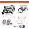 thumbnail image 4 of AKKON - For Toyota Tacoma Pickup Chrome Clear Dual Ring Design Projector LED Replacement Headlights, 4 of 7