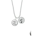 thumbnail image 2 of Delight Jewelry Domed Angels Wear Scrubs Silvertone Script Initial Disc - T - Charm Necklace, 20"+3", 2 of 4