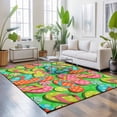 thumbnail image 3 of Large Area Rugs 5'x8', Watercolor Flip Flop Carpet Runner Indoor Outdoor Rugs Home Decor Aesthetic, Ocean Beach Slippers Summer Non Slip Mats Washable Accent Rug for Living Room Bedroom, 3 of 8