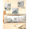 thumbnail image 6 of Green Yellow Palm Tree Body Pillow Cover, Pillowcase Protectors with Zipper, Breathable Decorative Throw Pillow Case Cover, Summer Botanical Tropical Pillow Shams for Couch Sofa 20x54Inch, 6 of 8