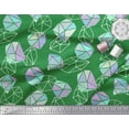 thumbnail image 3 of Soimoi Green Cotton Cambric Fabric Crystal Stone Geometric Printed Craft Fabric by the Yard 56 Inch Wide, 3 of 3