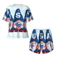 thumbnail image 4 of Lsque Cute Gnomes in USA Women's Short-Sleeved Pajama Set - 2 Piece Soft and Lightweight Sleepwear Set-Large, 4 of 9