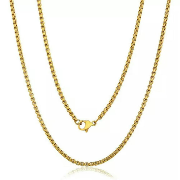 2 mm/3mm Men Women Chain Necklace Gold Stainless Steel Curb Figaro Box Rope
