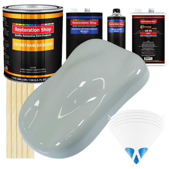 Fleet White Gallon URETHANE BASECOAT CLEARCOAT Car Auto Paint FAST Kit