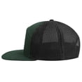 thumbnail image 3 of Toptie 7 Panel Trucker Cap Adjustable Snapback Flat Bill Mesh Back Hip Hop Hat-Army Green, 3 of 7