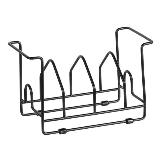 OUNONA Black Kitchen Storage Stand Multi-Functional Rack Organizer for Pot Lids, Cutting Boards, Plates, and Dishes