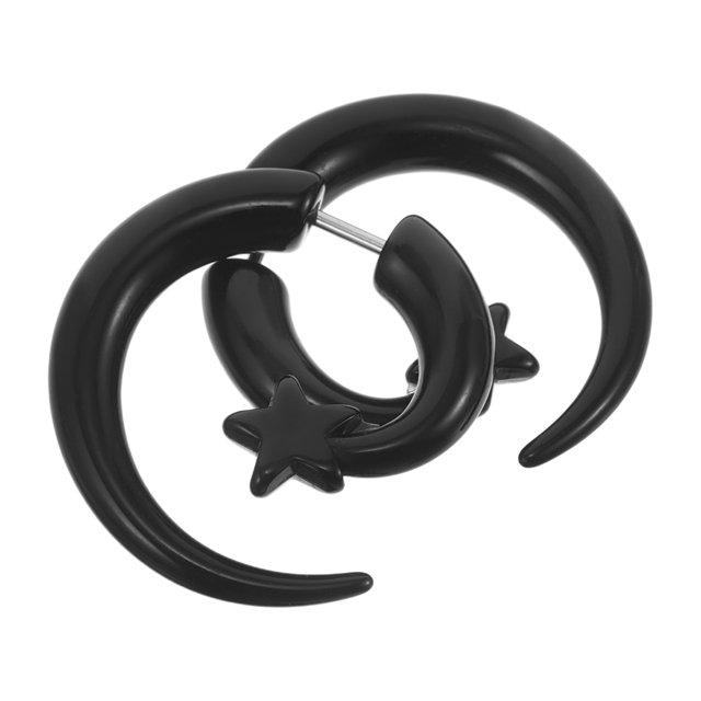 CRILSTYLEO 1Par Aretes Unisex Acrílicos Negro Con De Espiral Para Un Estilo Único Y Cómodo