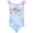 Tie dye blue / bubble gum pink, variant on Bingo Infant Baby Girls One Piece Bathing Suit Infant to Little Kid