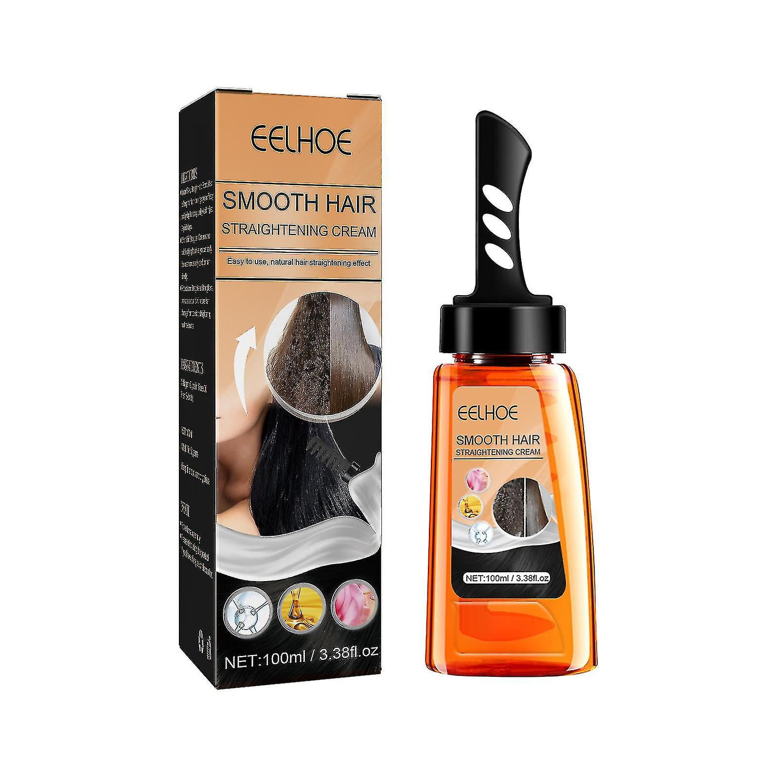Leke Eelhoe Protein Correction Straightening Cream Hair Care Free Straightening Hair Smoothing Frizz Repair Damaged Softener