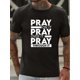 thumbnail image 1 of Camiseta con estampado PRAY, camisetas para hombre, camiseta informal de manga corta para verano, camisetas de ocio, 1 of 5