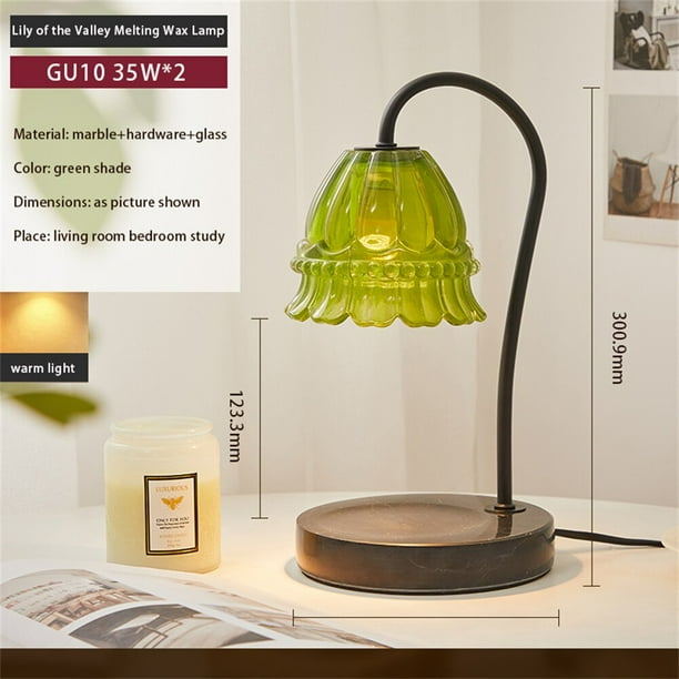 Lámpara de cera derretida de Diseño Europeo, flor de lirio, mármol, vela derretida, luz de mesa, difusor de dormitorio, soporte de vela de aromaterapia