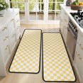 thumbnail image 4 of Kitchen Rugs Sets Of 2,Yellow and White Checkerboard Pattern Anti Fatigue Kitchen Mat Rugs Non Slip Washable,Decorative Kitchen Floor Mats for Kitchen,Sink,Laundry,17"x47"+17"x47", 4 of 5