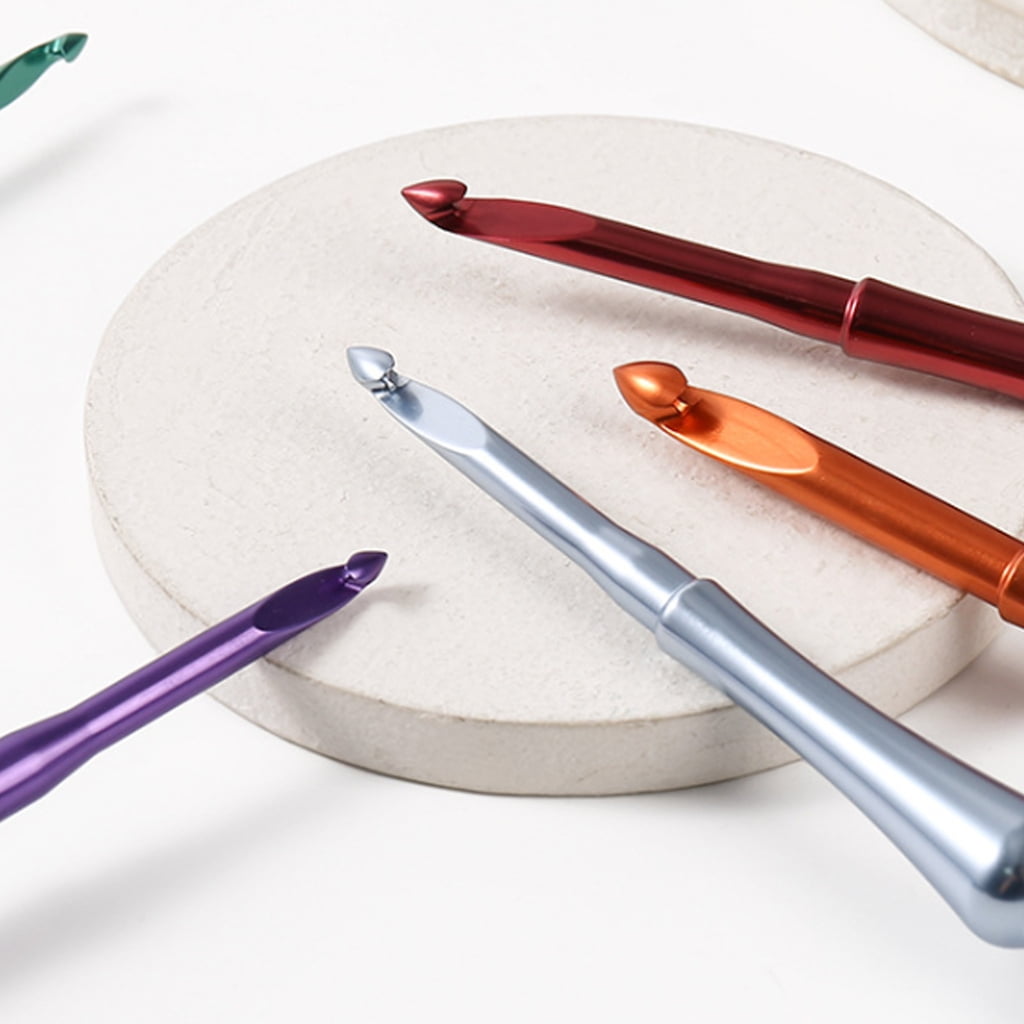 8Pcs Aluminum Alloy Crochet Hook Set Ergonomic Handle Crochet Hook Needle Knitting Tool for Crocheting 3.0mm-7.0mm