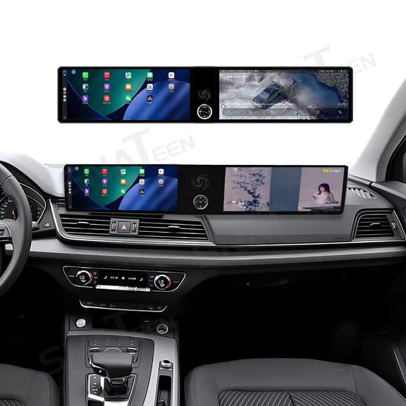 SNATEEN Dual 12.3 inch Carplay Screen/Radio/Multimedia Player for Audi Q5 2017 2018 2019 2020 Models Universal Car Navigation/GPS Upgrade Headunit Android Display 1080P Touch Screen Replace System