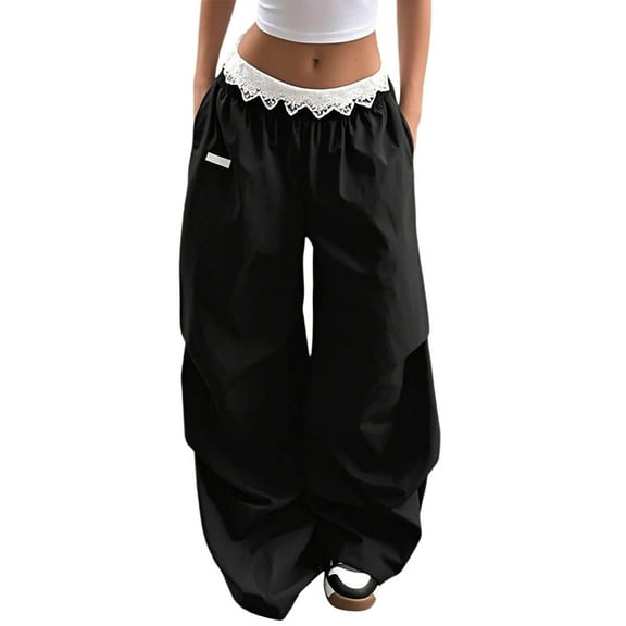 Women's Mid Waist Cargo Jeans - Stretch Wide Leg Denim Pants with Pockets - Lightweight, Breathable, for Summer/Spring/Fall