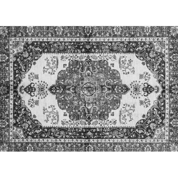 Ahgly Company Indoor Rectangle Abstract Gray Modern Area Rugs, 2' x 5'