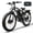 Black White, variant on (US in Stock) 6000W Dual Motor Electric Bike for Adults, 60V 25AH Battery, 45MPH & 100 Miles Range, Full Suspension, 26" x 4.0" Fat Tire Off-Road E-Bike for All Terrain Snow Sand