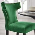 thumbnail image 4 of Side Dining Chair, Nailhead, Set of 2, Green, Velvet, Modern Contemporary, Kitchen Room Cafe Bistro Restaurant Hospitality, 4 of 10