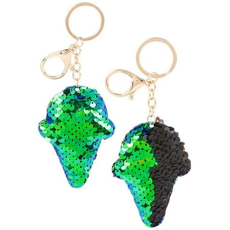 Flip Mermaid Sequin Ice Cream Cone Keychain Party Favors Party Supplies (12 pack)