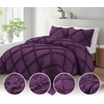 thumbnail image 3 of D.N.G. BEDDINGS 1 Piece Luxurious Diamond Ruffle Comforter Super Soft, All Season Pintuck 800 Thread Count, 100% Egyptian Cotton, Super King Size Plum Color, 3 of 9