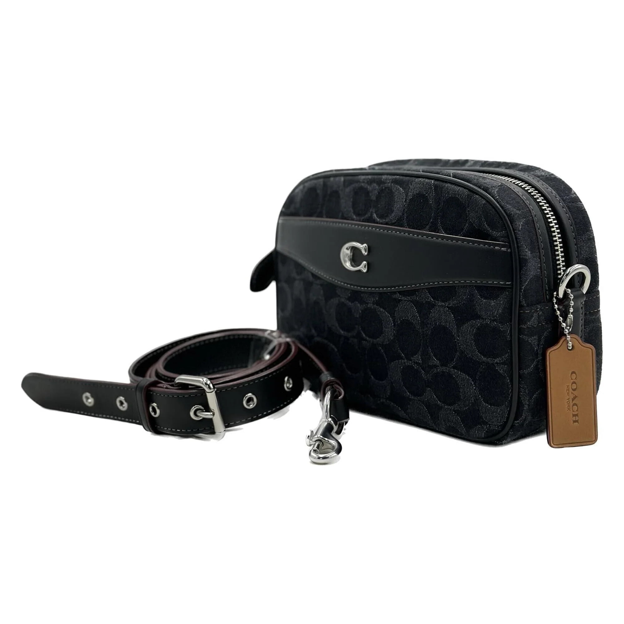 Coach camera bag signature leather sale