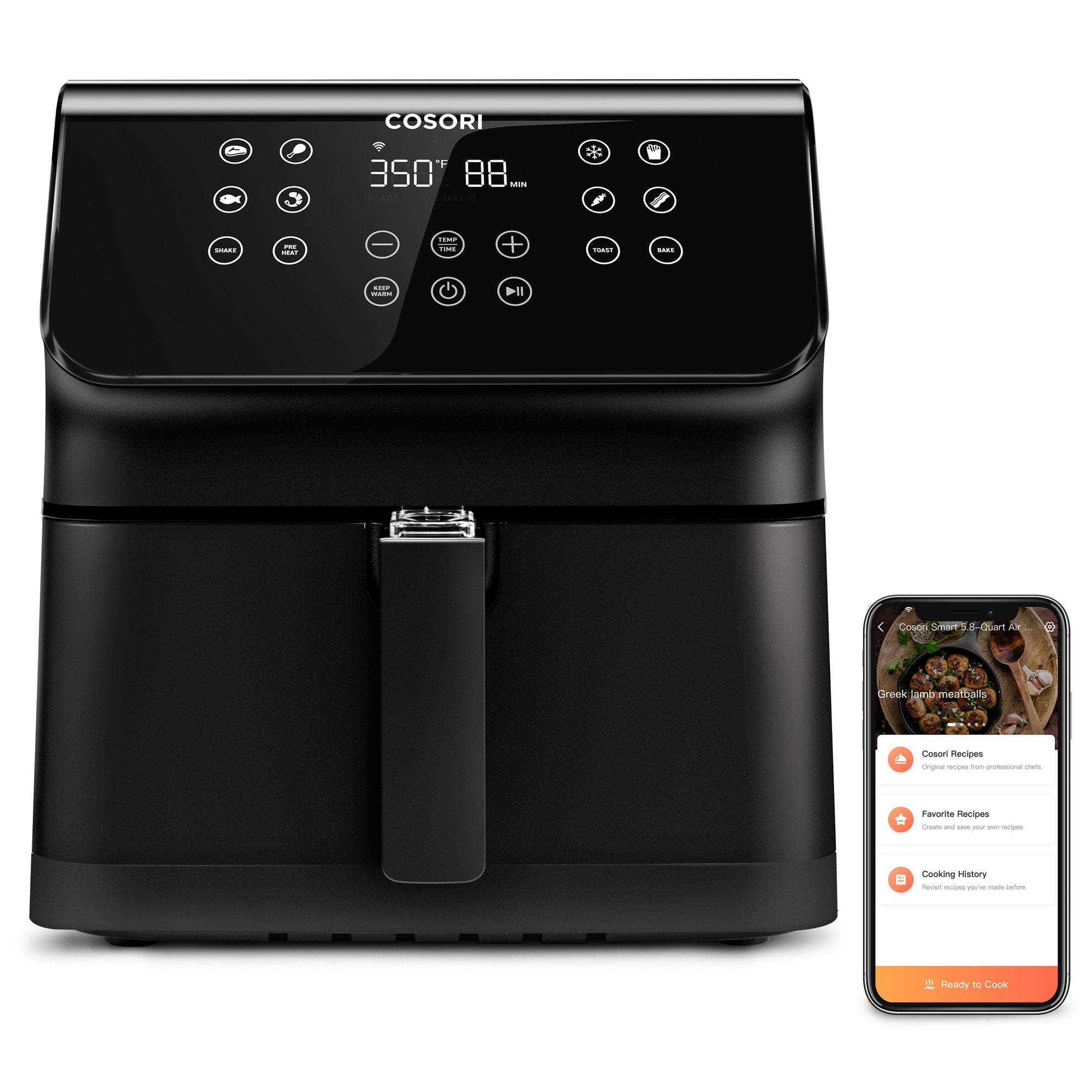 COSORI Pro II 5.8-Quart Smart Air Fryer, 12-in-1, Walmart Exclusive