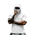 thumbnail image 2 of Men's Hooded Short Sleeve Sun Shirt with Face Mask - UPF 50+ Quick Dry UV Protection T-Shirt for Fishing, Hiking & Gym - Lightweight Athletic Pullover White XXL, 2 of 9