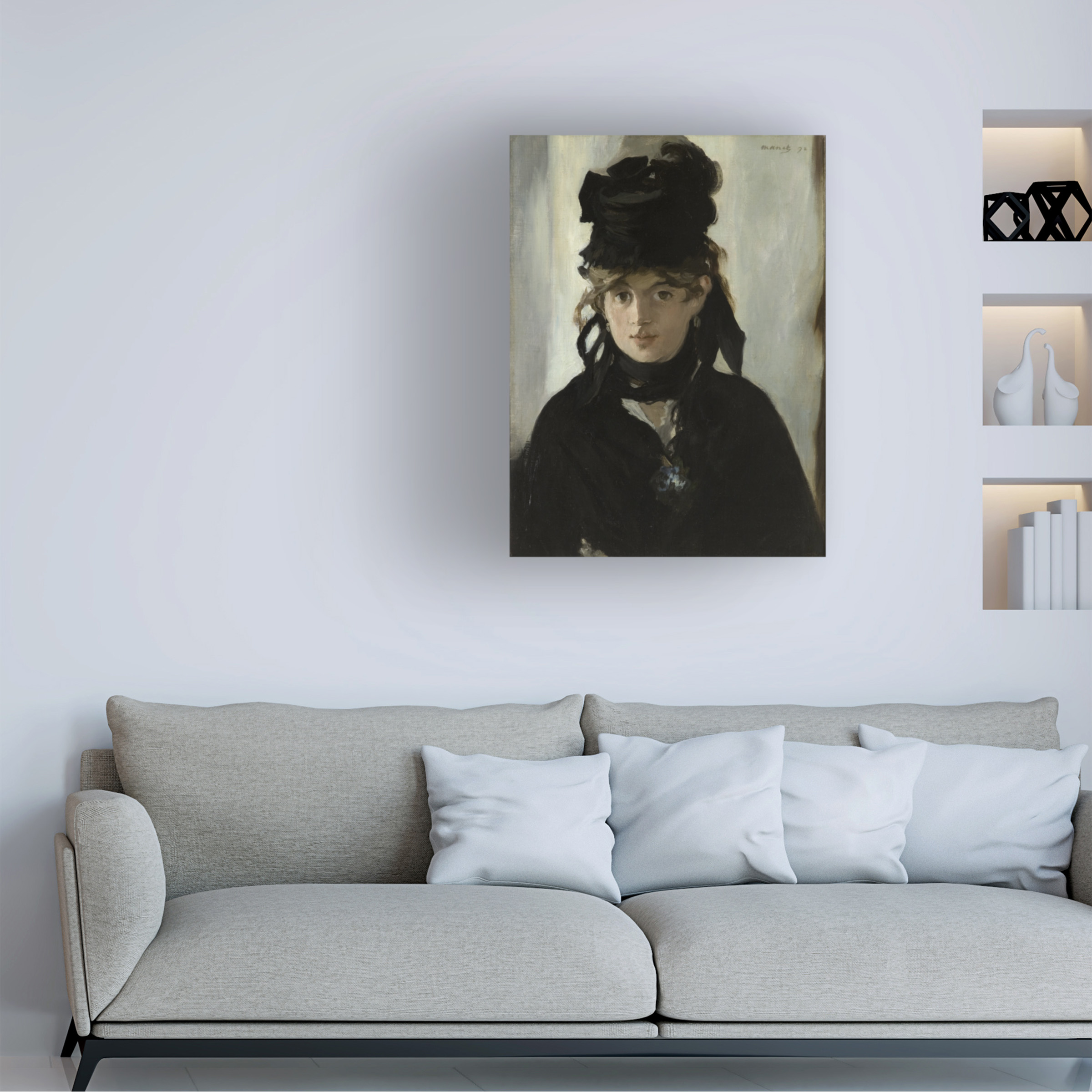 Manet 'Berthe Morisot with a bouquet of Violets' Canvas Art