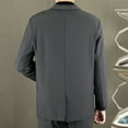 thumbnail image 3 of Qiggri Men's Fashionable Solid Color Long Sleeved Lapel Breasted Hanging Pocket Suit Jacket, 3 of 3