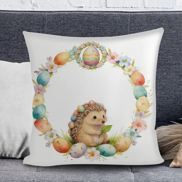 Yhmxh Fundas de cojín decorativas con temática de Pascua, ideales para dibujar, decoración navideña, un regalo para niños.
