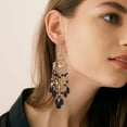 thumbnail image 3 of Yesbay 1 Pair Women Hook Earrings Vintage Ethnic Style Exaggerated Hollow Out Beads Waterdrop Shape Bohemian Ear Decoration Jewelry Vacation Earrings Hanging Earrings, 3 of 8
