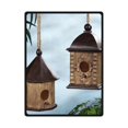 thumbnail image 1 of RYLABLUE Vintage Wood Birdhouse Fleece Blanket Throws 58x80 inches, 1 of 3