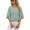 Green, variant on Womens Chiffon Blouse Ruffle 3/4 Sleeve Tops Casual Solid Color Crewneck Tshirts