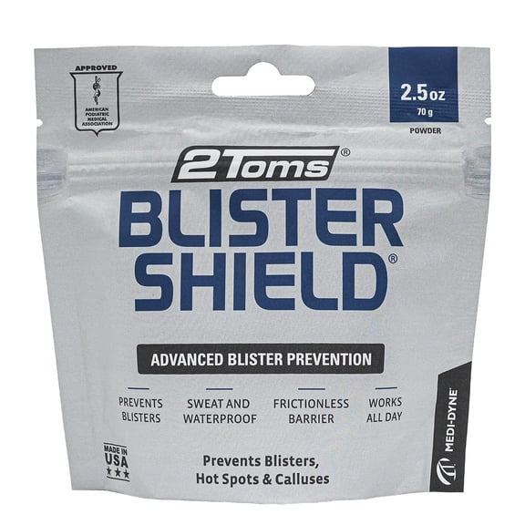 2Toms BlisterShield, Advanced Blister Prevention Powder for Feet, 2.5 Ounce Pouch