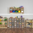 thumbnail image 3 of Contender Cubby Storage Organizer Cubes, 30 Cubbies with Clear Plastic Bins, Wood Furniture for Kids Toys, Daycare, Classroom, 47-inch Width, 3 of 8
