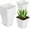 White, variant on ALL-CARB 10PCS 5 Gallon Square Durable Planter Nursery Pots, Injection Molded Plastic Plant Container Garden Planter Pots for Indoor Outdoor Plants Flower Vegetables, Black