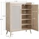 thumbnail image 3 of Qinaqin Rattan 5-Tier Shoe Gabinete con cm de Profundidadoors 2 Ajustable Shelves y Alturaeavy- Profundidaduty Metálico Legs Farmhouse Entryway Organizador Oak, 3 of 7