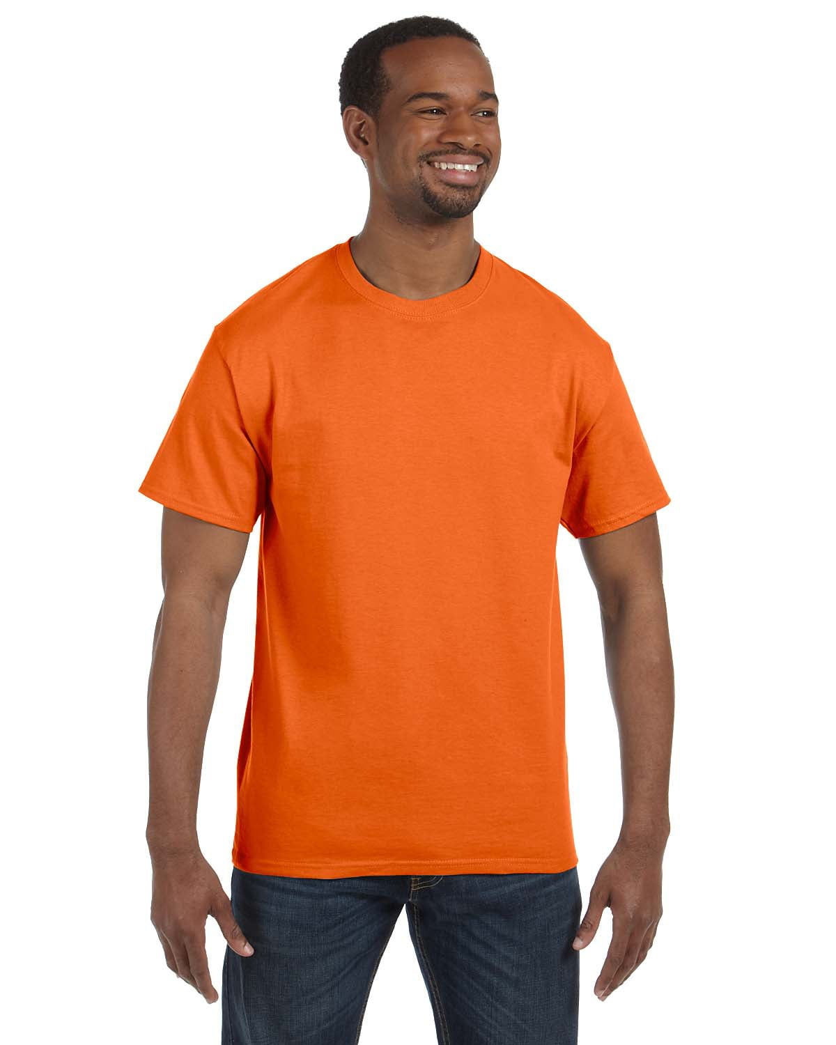 Orange Tagless T-Shirt Hanes 6.1 oz XL 5250T 