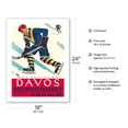 thumbnail image 2 of Davos Switzerland - Ice Hockey World Championship - Vintage Sports Poster by Willy Trapp c.1935 - Fine Art Matte Paper Print (Unframed) 18x24in, 2 of 4