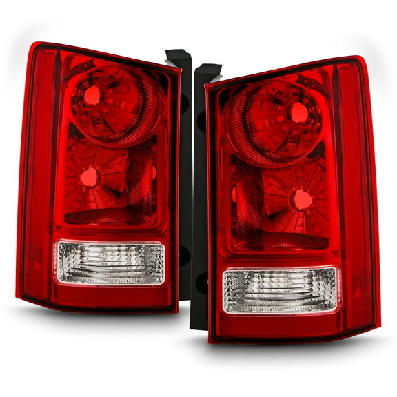 AKKON - Fits 2009-2015 Honda Pilot Chrome Red Clear Tail Lights Brake Lamp Pair Driver Left Passenger Right Replacement