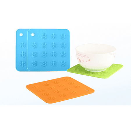 Placemats For Small Square Table HURRISE Square Shaped Silicone Heat Resistant Pot Oven Kitchen Table Mat Anti Slip Placemat, Pot Mat , Square Table Mat ()