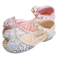 thumbnail image 4 of Otqutp Fashion Flower Girls Dance Shoes Summer Children Shoes Girls Sandals Rhinestone Sequins Bow Pearl Hook Loop Dress Dance Shoes 3-11 Years, 4 of 9