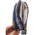 thumbnail image 4 of Women Small Zipper Coin Purse - Handmade Fabric Flower Embroidered Change Pouch - Cotton Double Zipper Wallet, 4 of 5