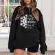thumbnail image 3 of Gibobby Sudaderas para mujer navidad Sudadera con capucha estampada navideña holgada para mujer con mangas hasta los hombros(Negro,M), 3 of 4
