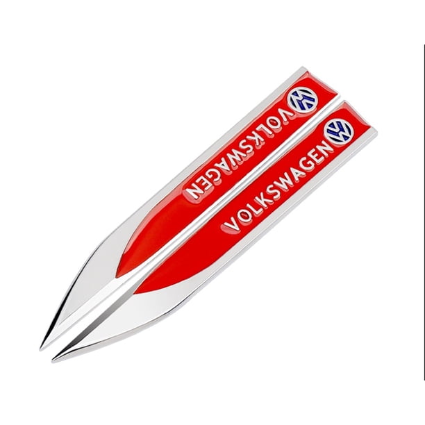 2PCS Volkswagen Metal Coche Lateral Fender Decoración 3D Marcador Pegatina Para GTI Polo Fox GOL Up Golf Escarabajo Santana Tiguan