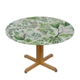 thumbnail image 3 of JEUXUS Spring Floral Teal Sage Green Tablecloth Round Watercolor Eucalyptus Leaf Round Table Cloth Resistant Washable Table Cover for Kitchen Dining Room Holiday Party Picnic Patio, 3 of 7