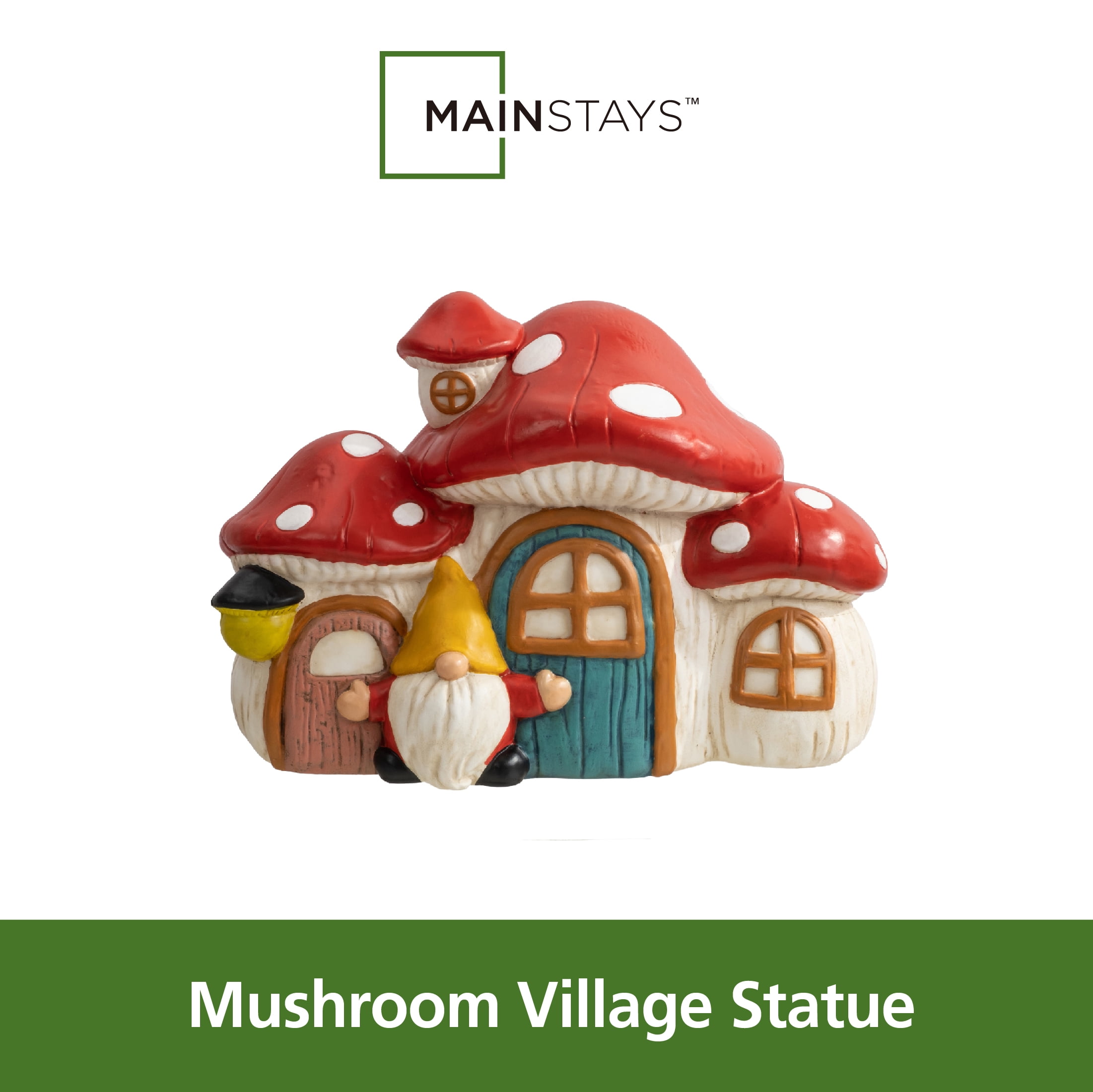 Mainstays Weather-Resistant Mushroom Village Outdoor Garden Statue