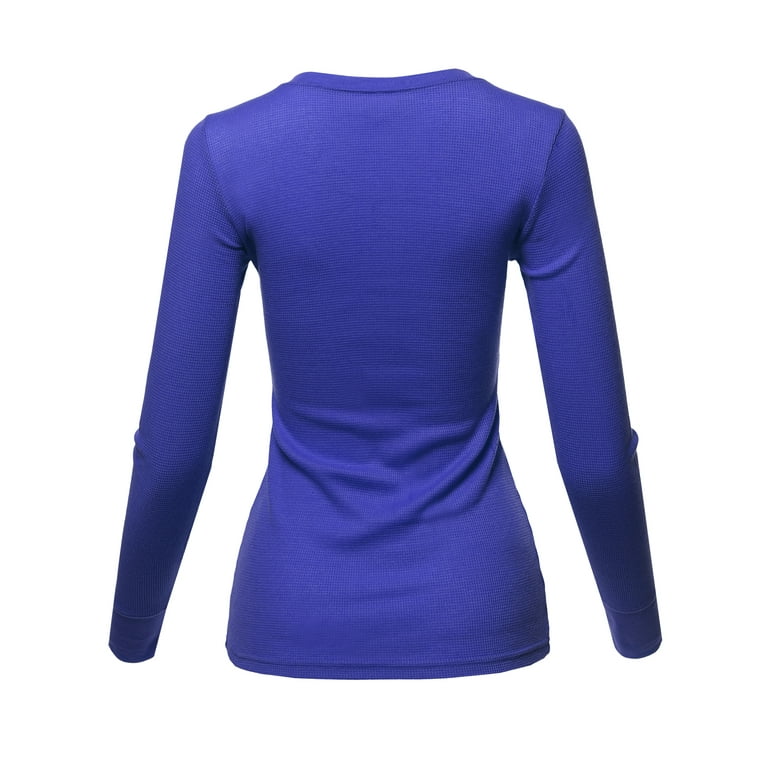 A2Y Women's Basic Solid Long Sleeve Crew Neck Fitted Thermal Top