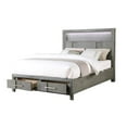 thumbnail image 3 of King 4PC Modern Style Bedroom Set Made with Wood in Gray, 3 of 17